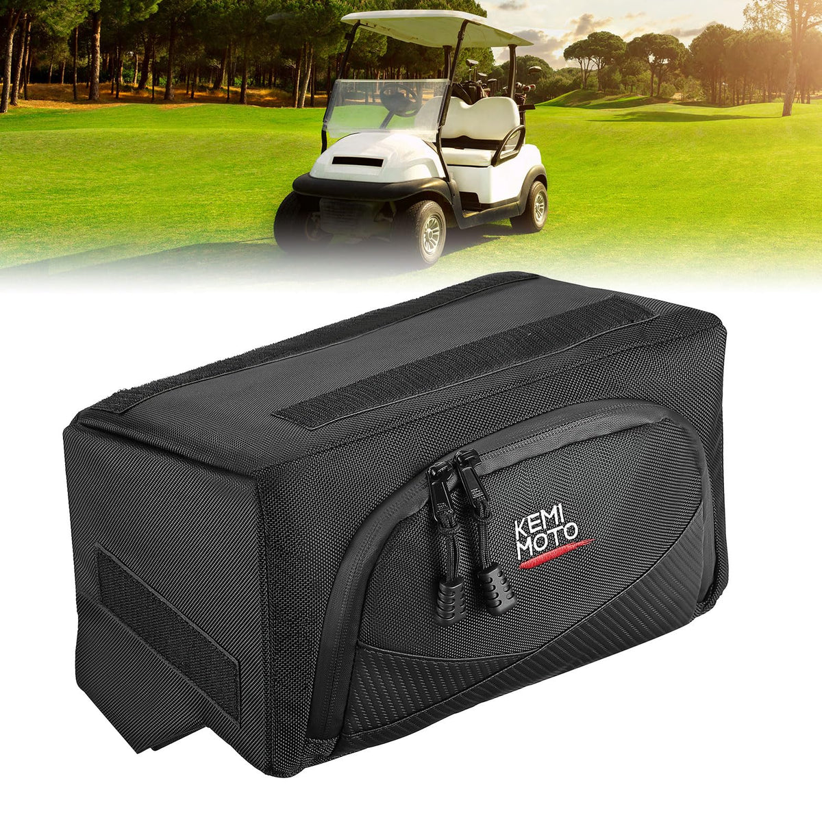 KEMIMOTO black dash bag complements the cabin and resists weather.