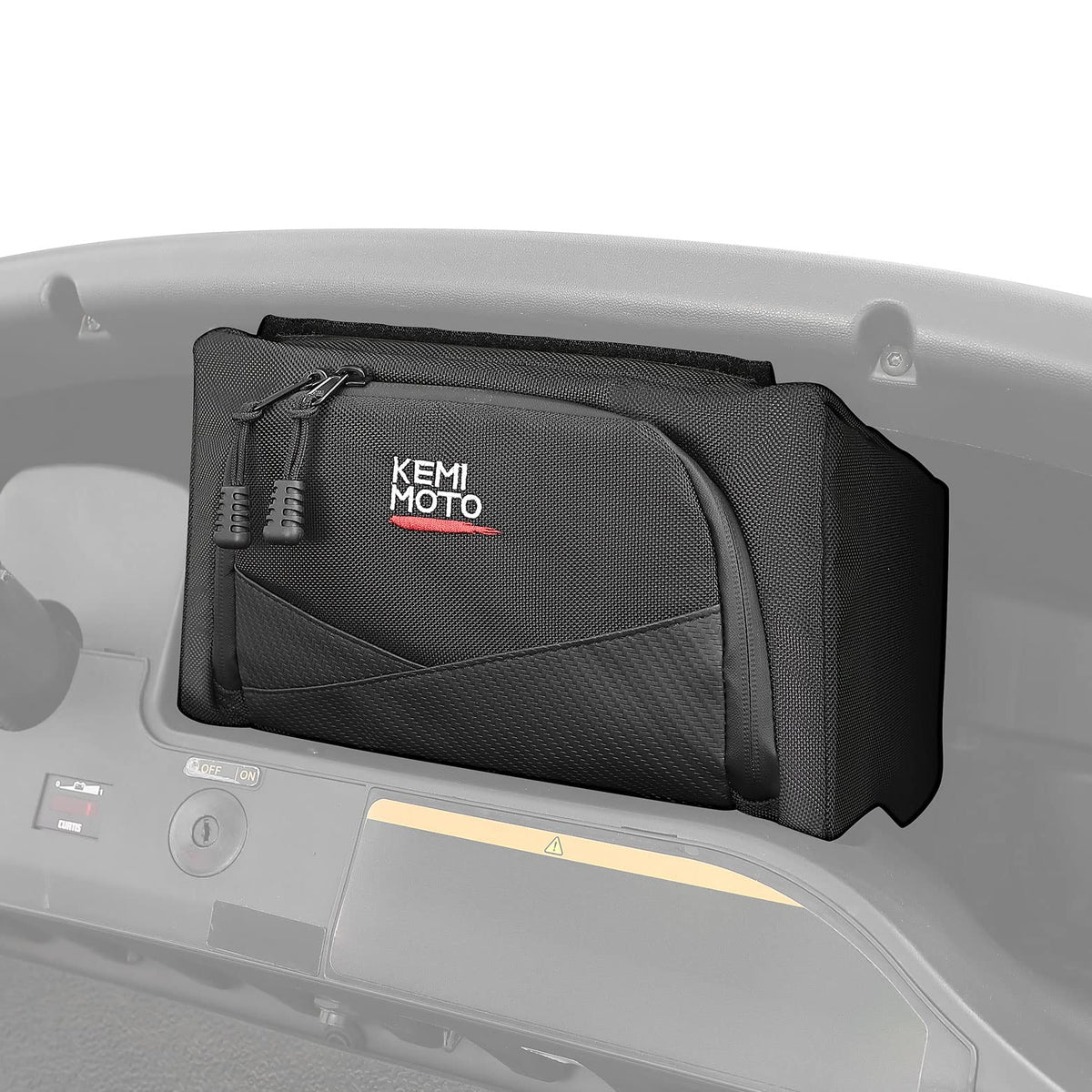 KEMIMOTO dash storage bag on center console for easy organization.