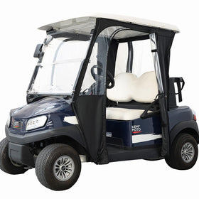 KEMIMOTO golf cart enclosure front view offers full coverage during rain