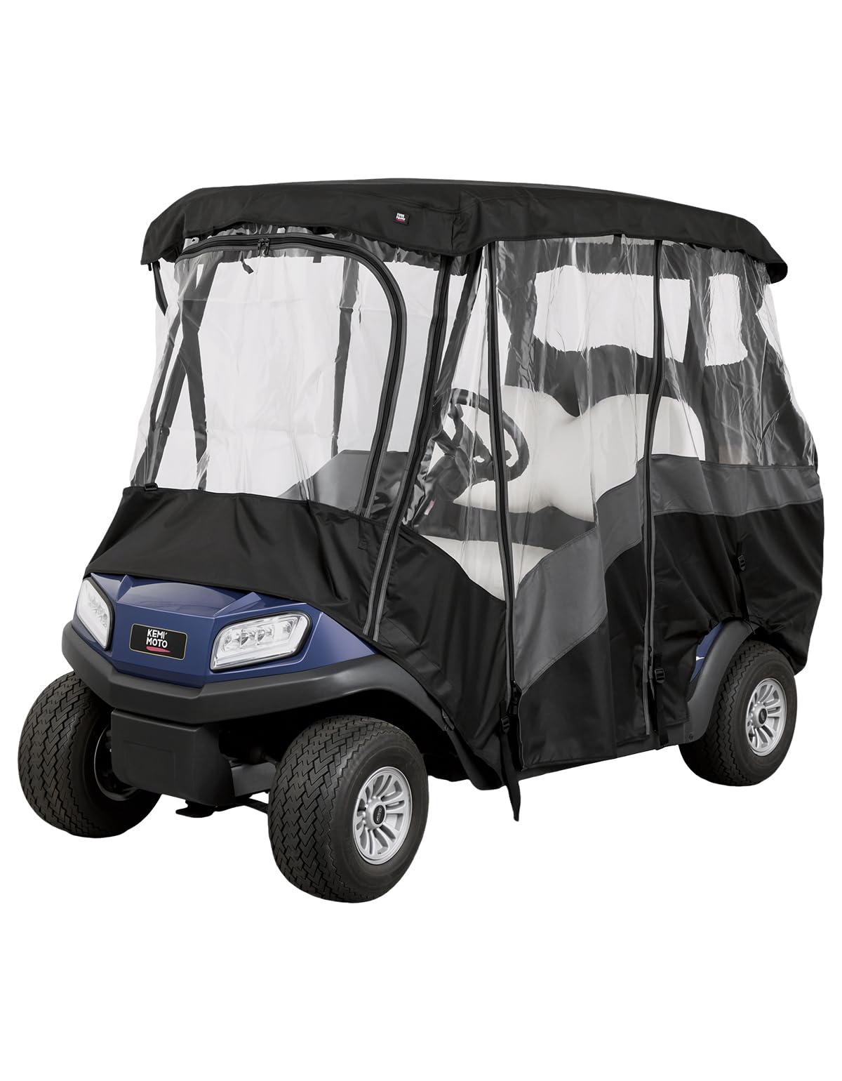 KEMIMOTO golf cart enclosure with panoramic view for safe, unobstructed driving