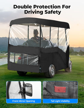 KEMIMOTO roll-up windows and zippered doors for ventilation and easy access