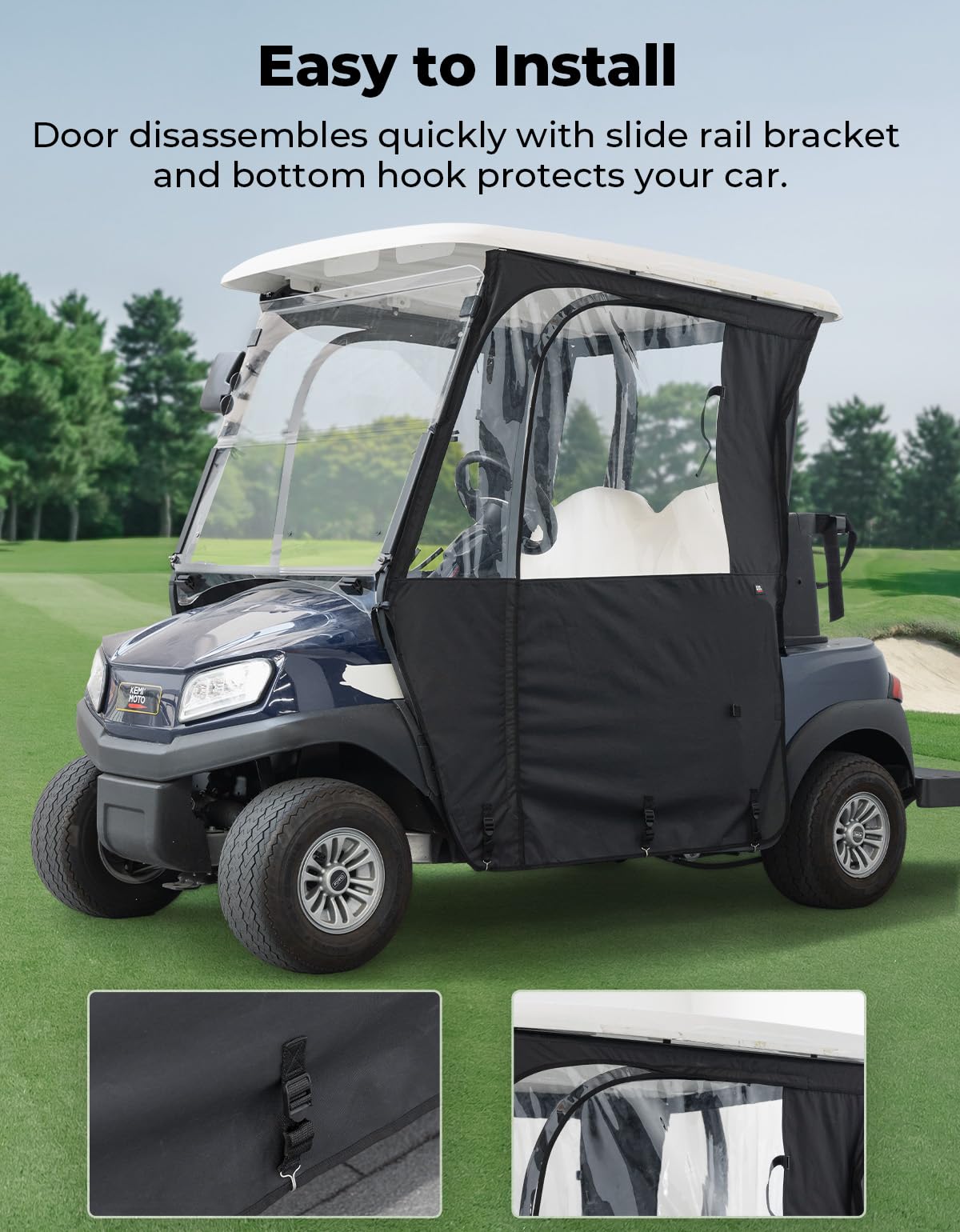 KEMIMOTO tempo-compatible enclosure fits Club Car Tempo two-seat models