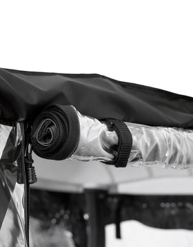 KEMIMOTO enclosure uses 600D waterproof Oxford fabric to shield the cart from rain and sun