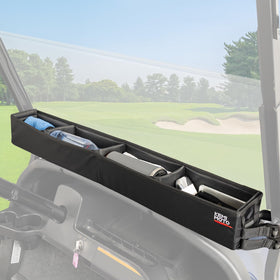 KEMIMOTO golf cart inner front storage basket folds flat for easy transport.