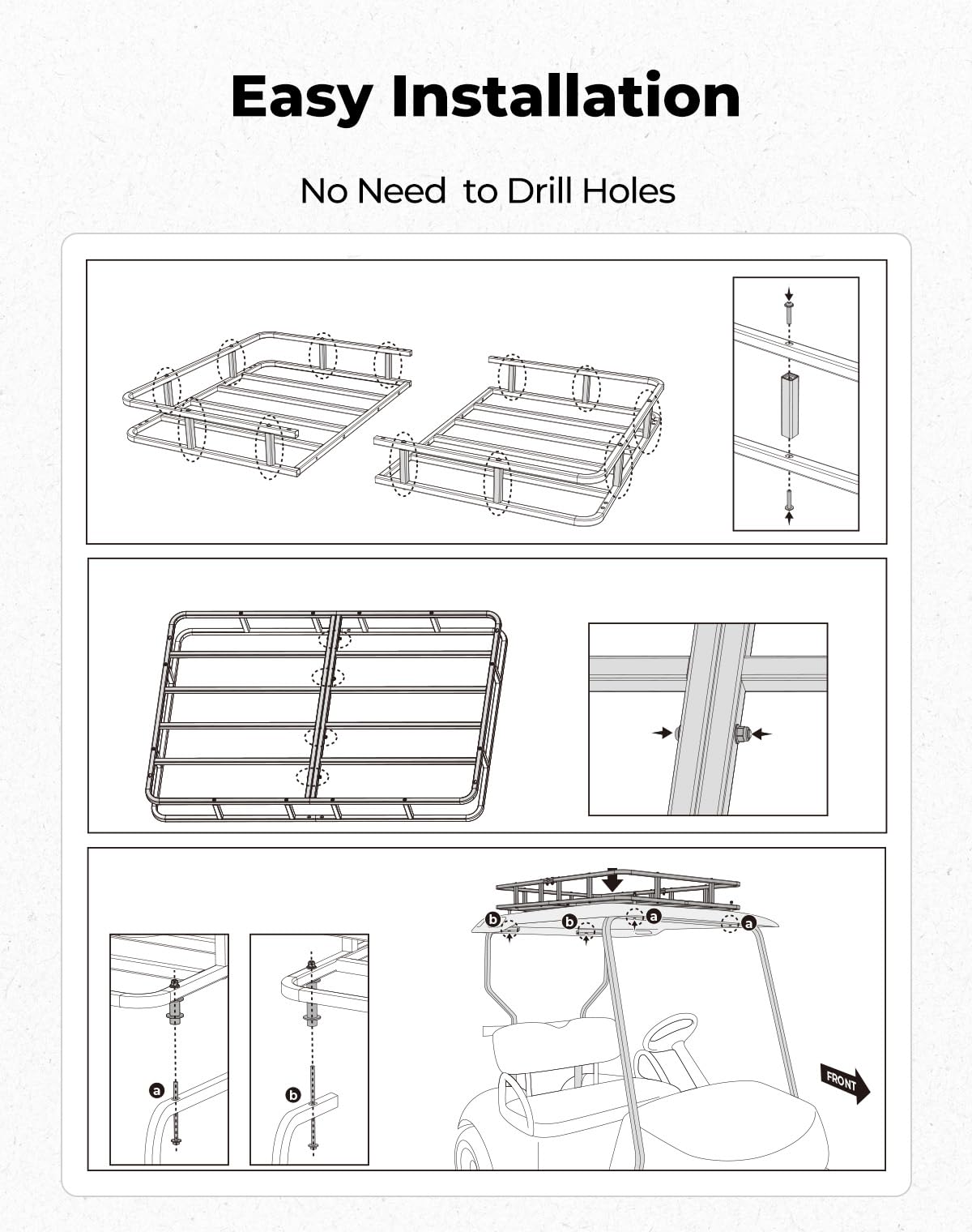Cart loaded with bags secured on KEMIMOTO roof rack