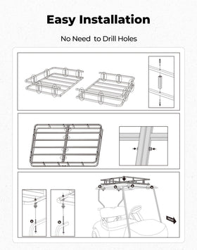 Cart loaded with bags secured on KEMIMOTO roof rack