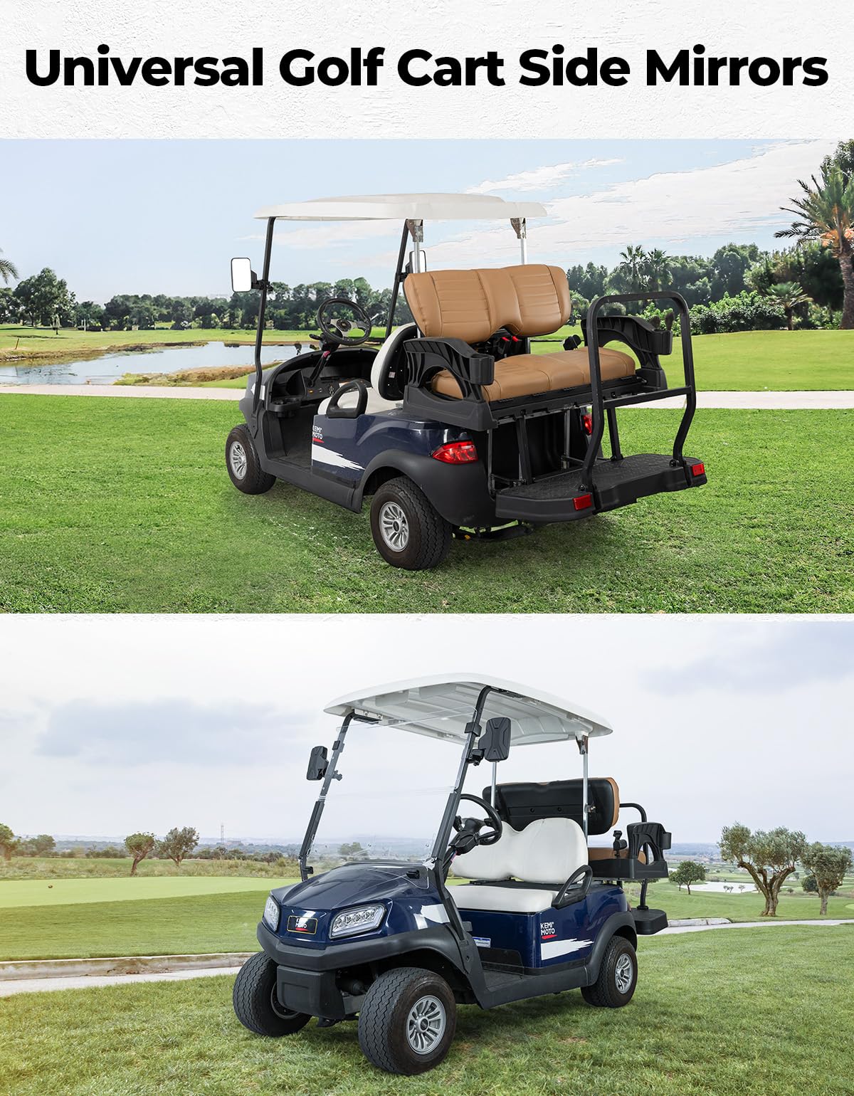 KEMIMOTO golf cart mirror includes gaskets for stable installation.