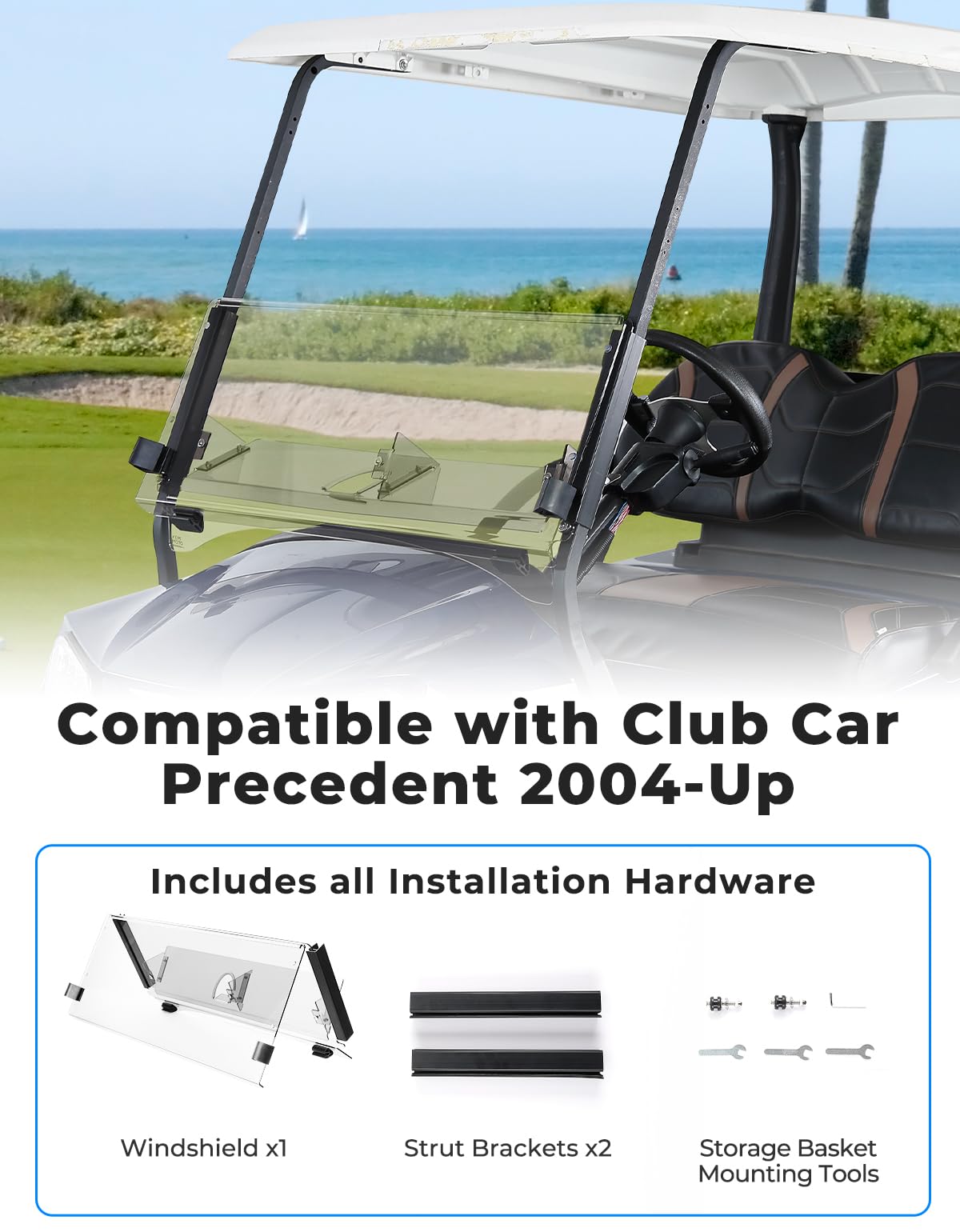 KEMIMOTO patented-design windshield adds style and function on the course