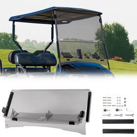 KEMIMOTO windshield with storage basket for EZGO TXT improves on-the-go storage.