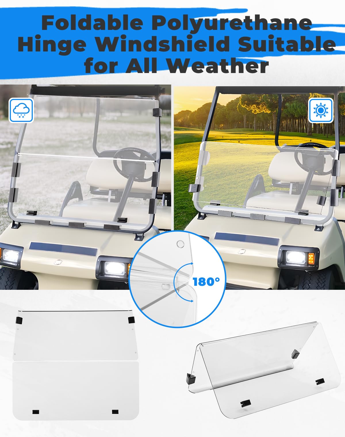 KEMIMOTO 4mm impact-resistant acrylic windshield provides sturdy protection