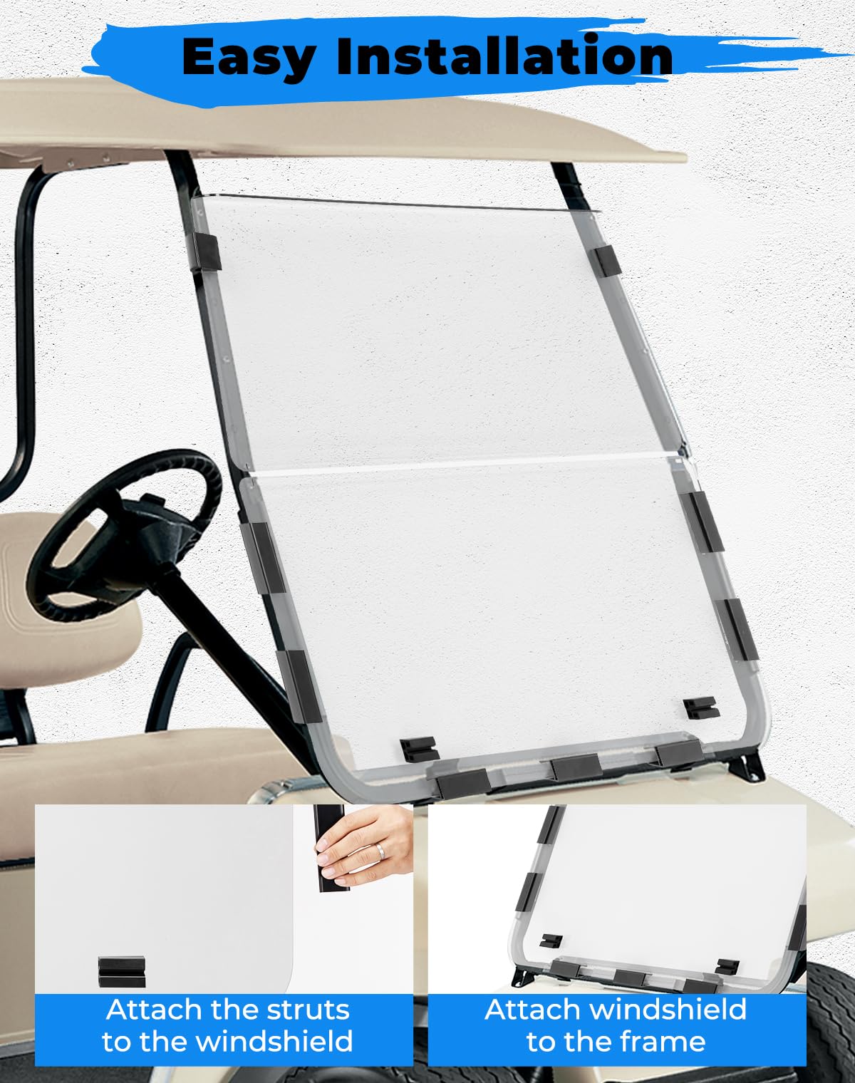 KEMIMOTO 5mm acrylic windshield adds extra rigidity for year-round use