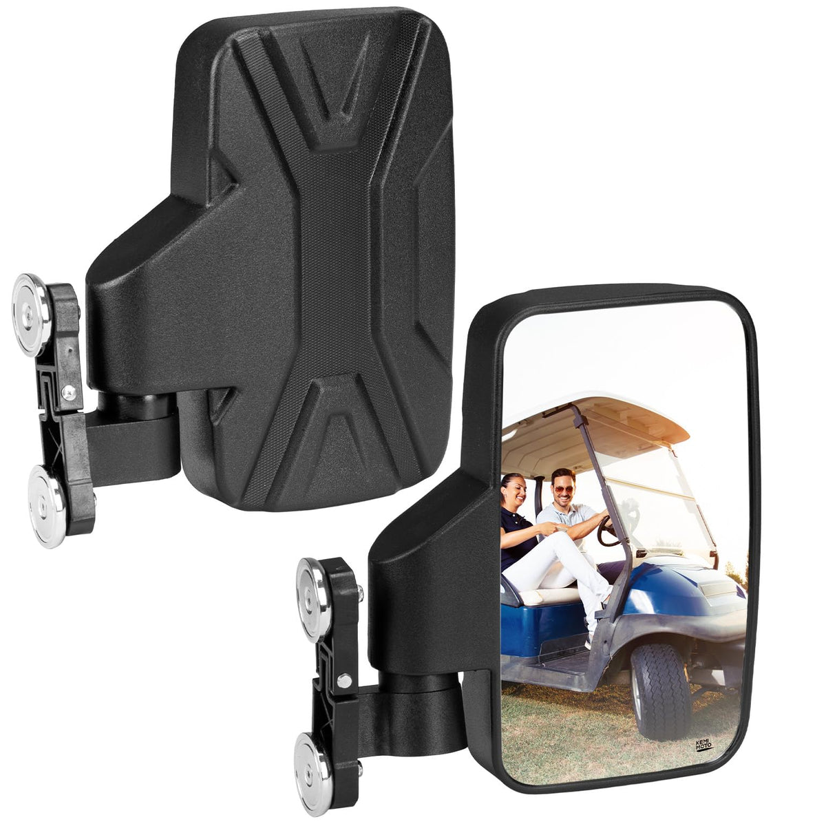 KEMIMOTO magnetic golf cart mirror with wide convex lens for broad visibility