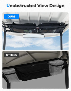 Kemimoto overhead storage bag no-drill installation with existing screws and hooks