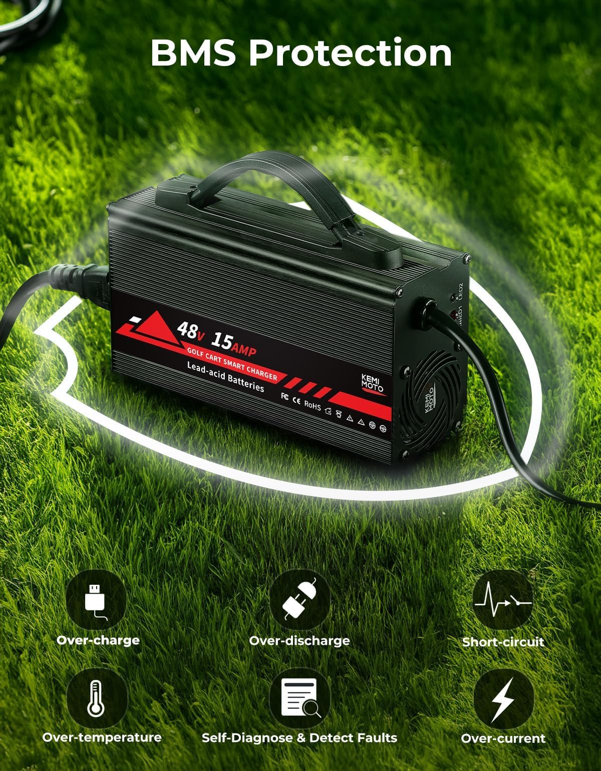 KEMIMOTO quick full-charge indicator highlights 4-6 hour charging windows.