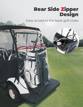 Kemimoto rear zipper access for quick golf bag and club access.