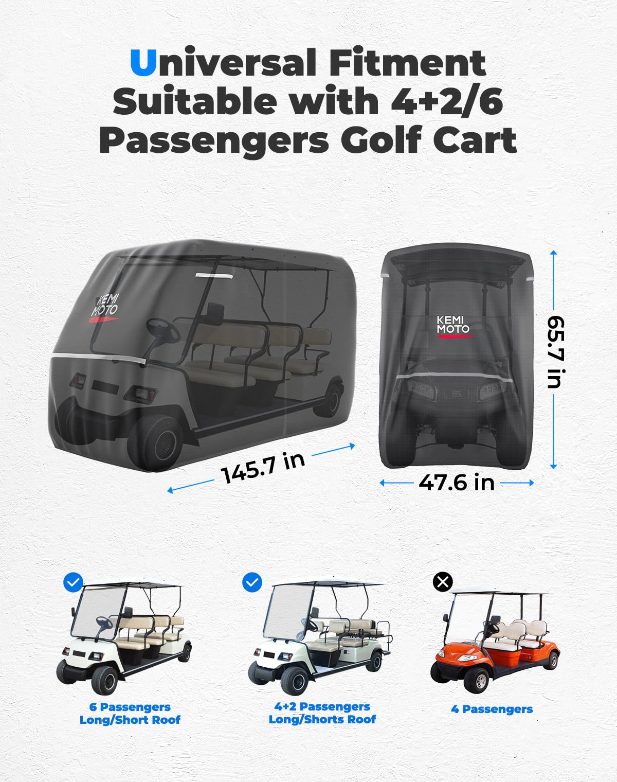 KEMIMOTO two waterproof zipper doors for easy access without removing cover.