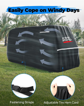 Two waterproof zipper doors allow easy access without removing the cover.
