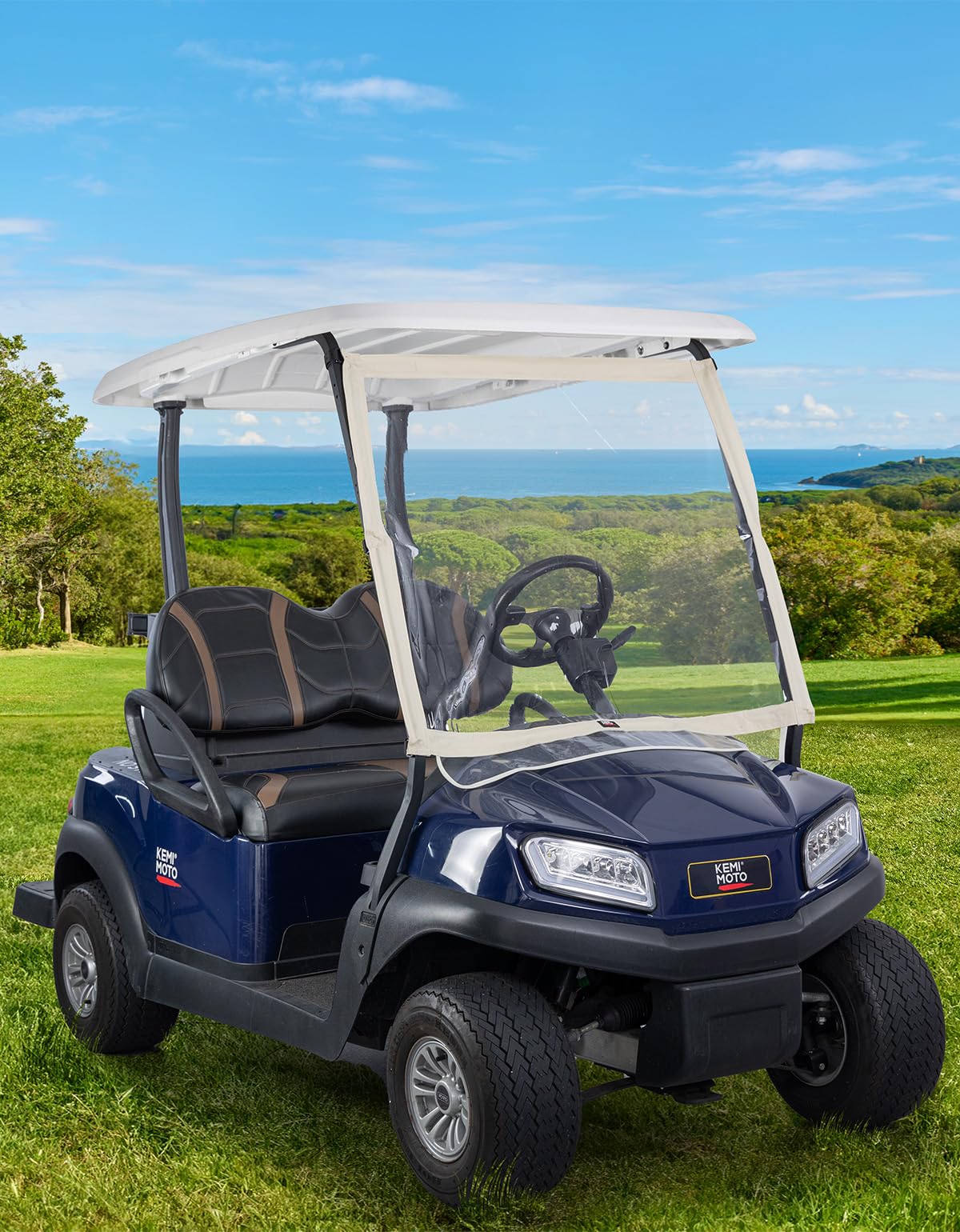 Kemimoto heavy-duty PVC windshield, clear view for comfortable drives