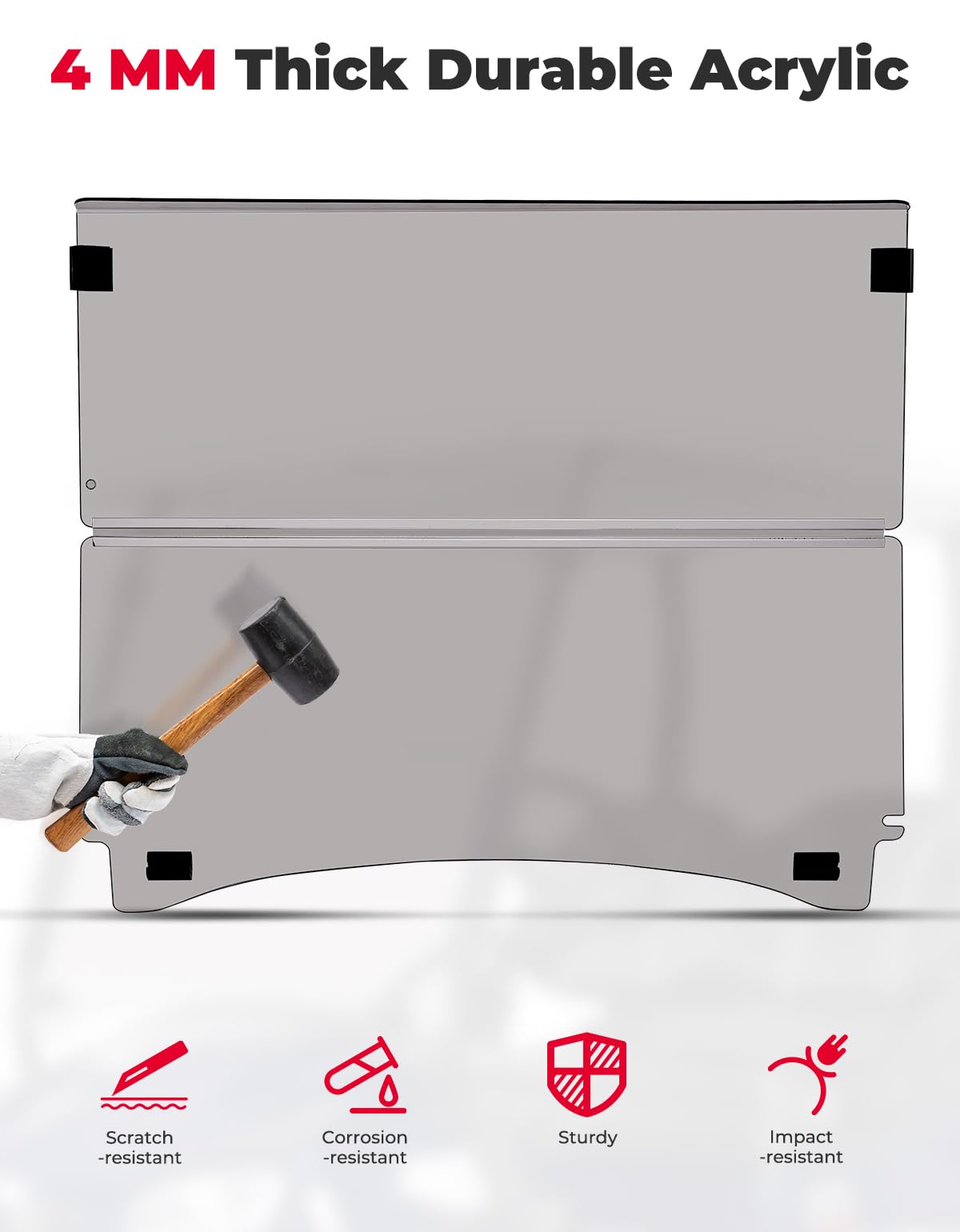 KEMIMOTO foldable windshield showing ventilation mode for summer comfort.
