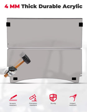 KEMIMOTO foldable windshield showing ventilation mode for summer comfort.