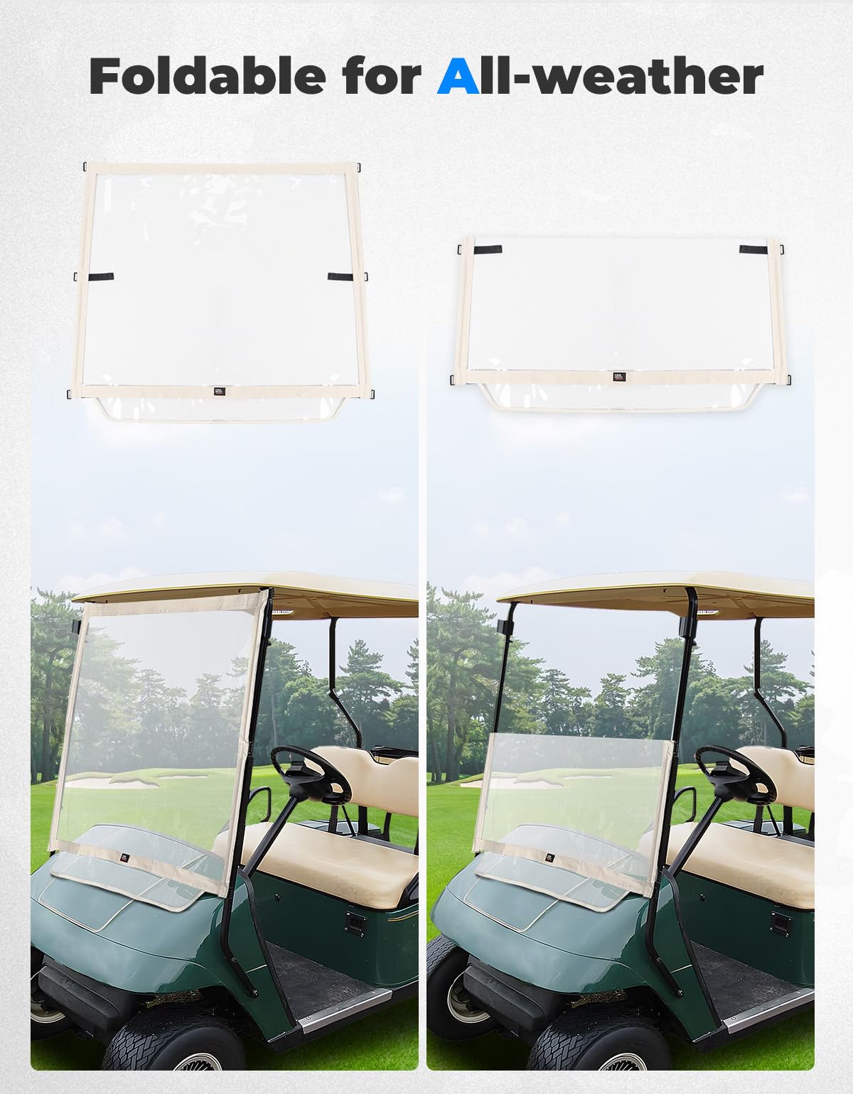 KEMIMOTO windshield protects riders from wind and rain during rides