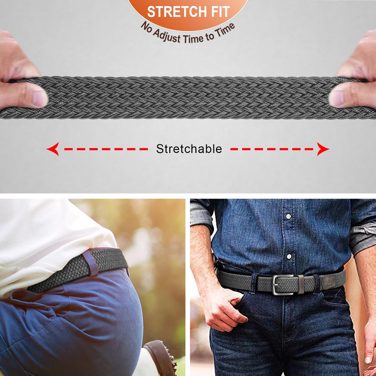 KEMISANT beige belt worn with jeans for casual style and comfort