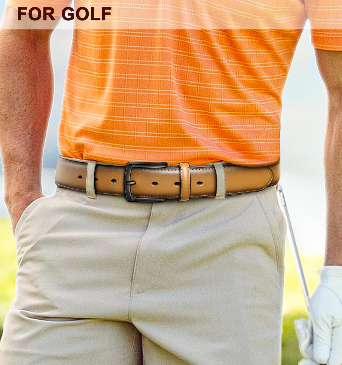 KEMISANT belt worn on model demonstrates timeless versatility