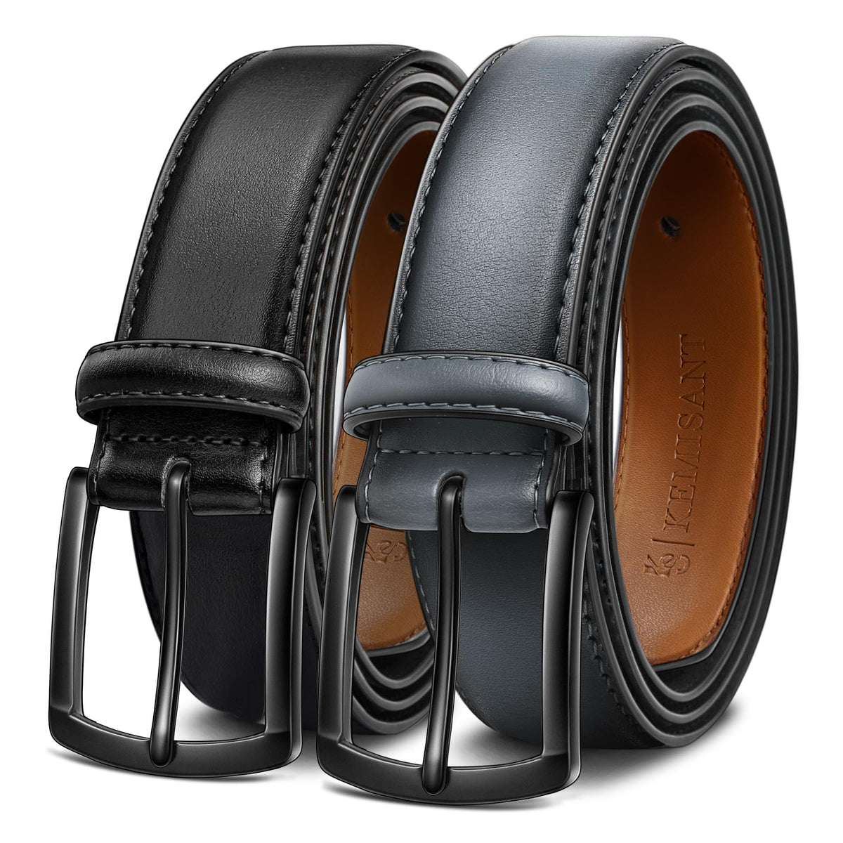 KEMISANT belt buckle close-up highlighting premium leather and secure closure.