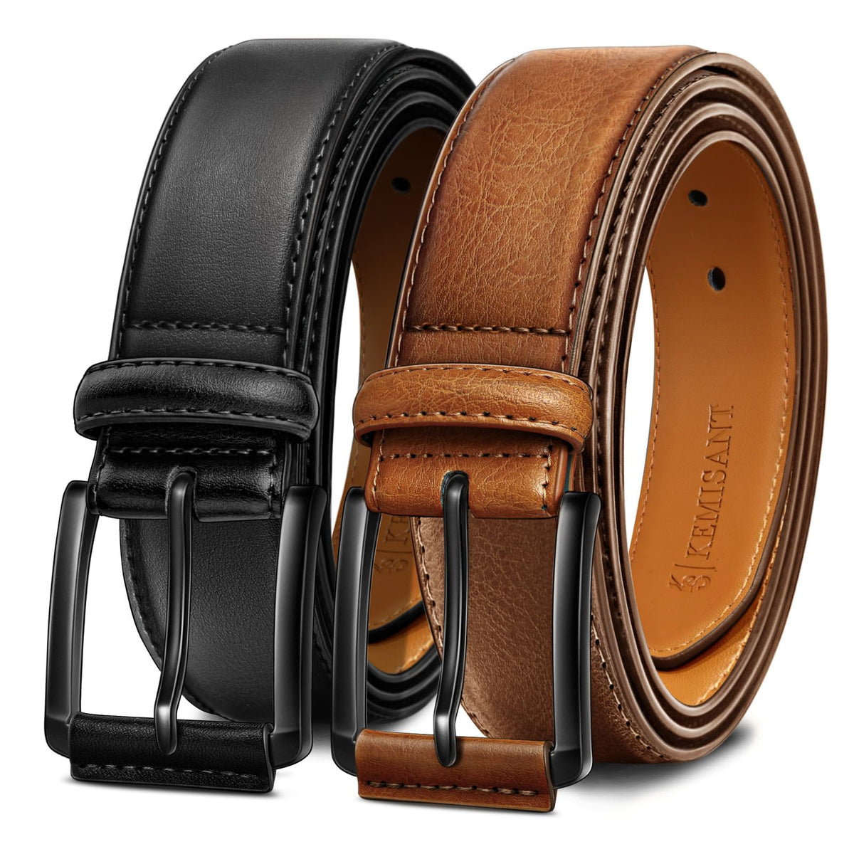 KEMISANT belt leather texture close-up showing premium material for durability.