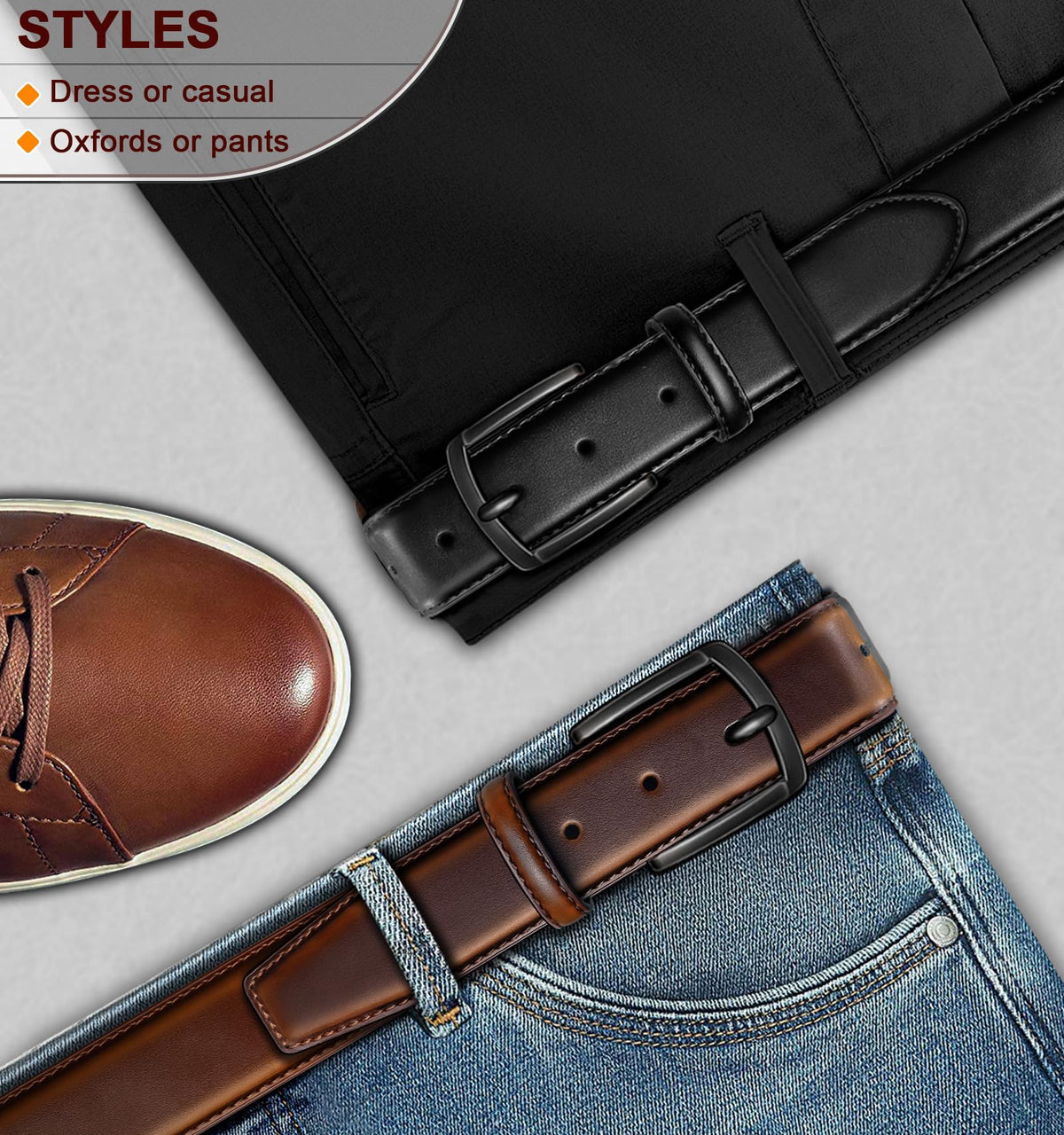 Kemisant belt versatile for dress, golf, and casual outfits.