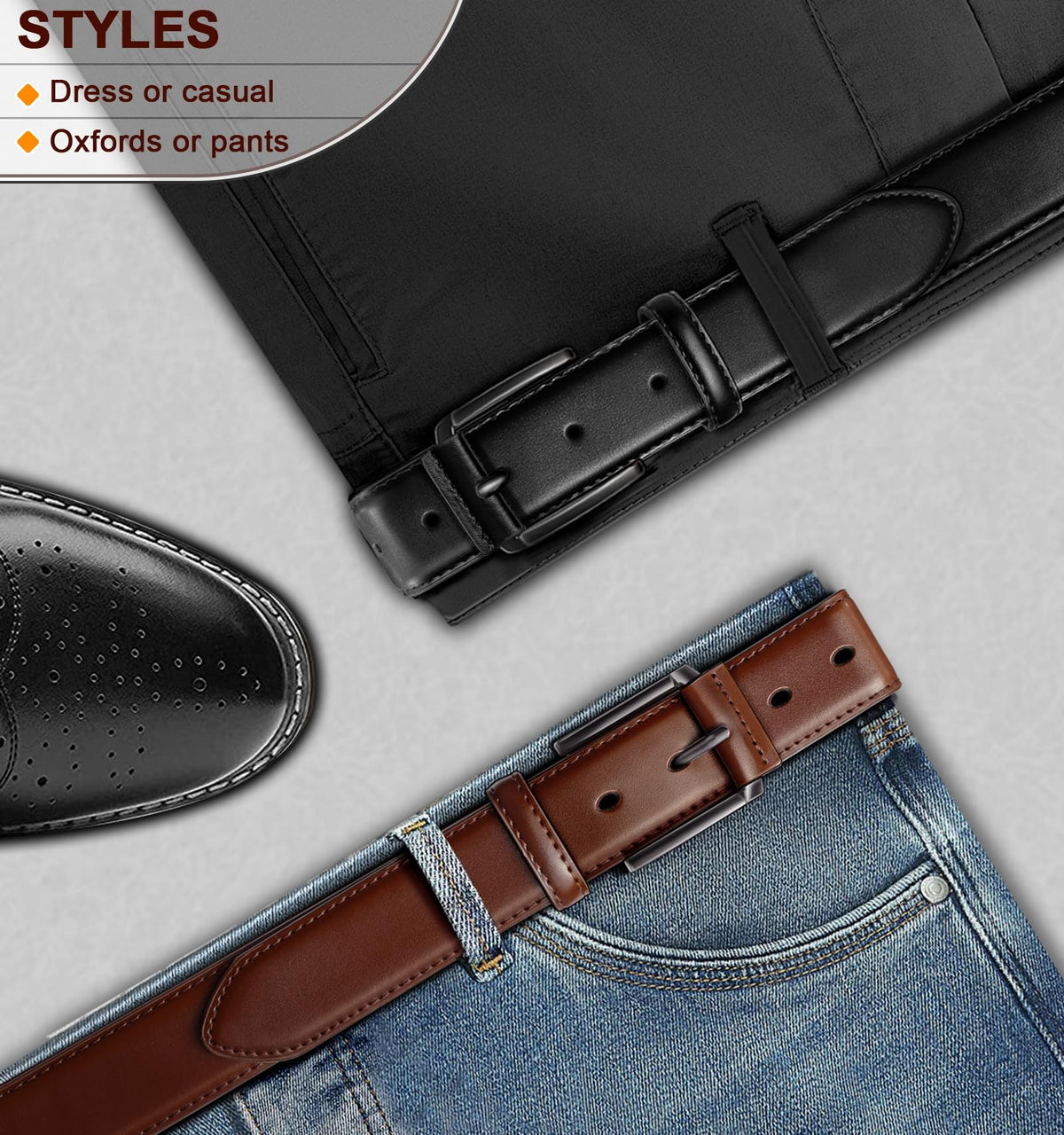 KEMISANT belt styled with dress and casual outfits for versatility