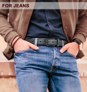 KEMISANT belt 1 3/8 inch width balances formal and casual looks