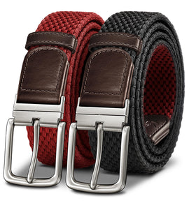 KEMISANT braided belt reversible main view shows two color options for versatile styling