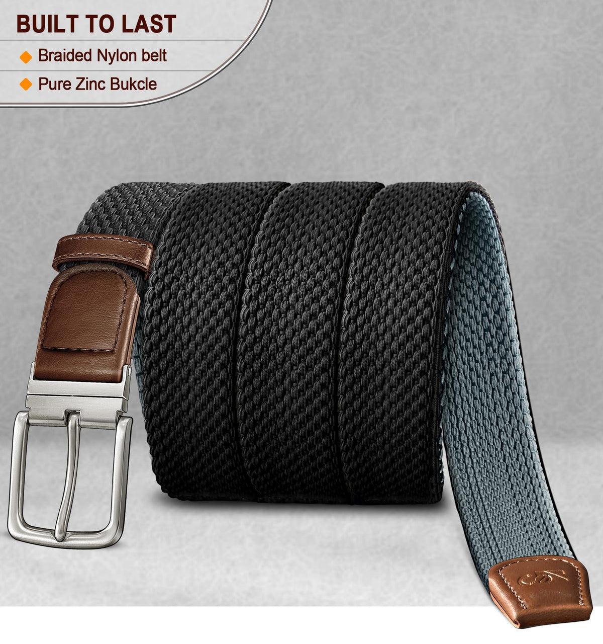 KEMISANT travel-ready belt demonstrated on a casual waist.
