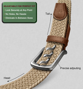 KEMISANT dark gray braided belt close-up highlighting durable weave and flexibility