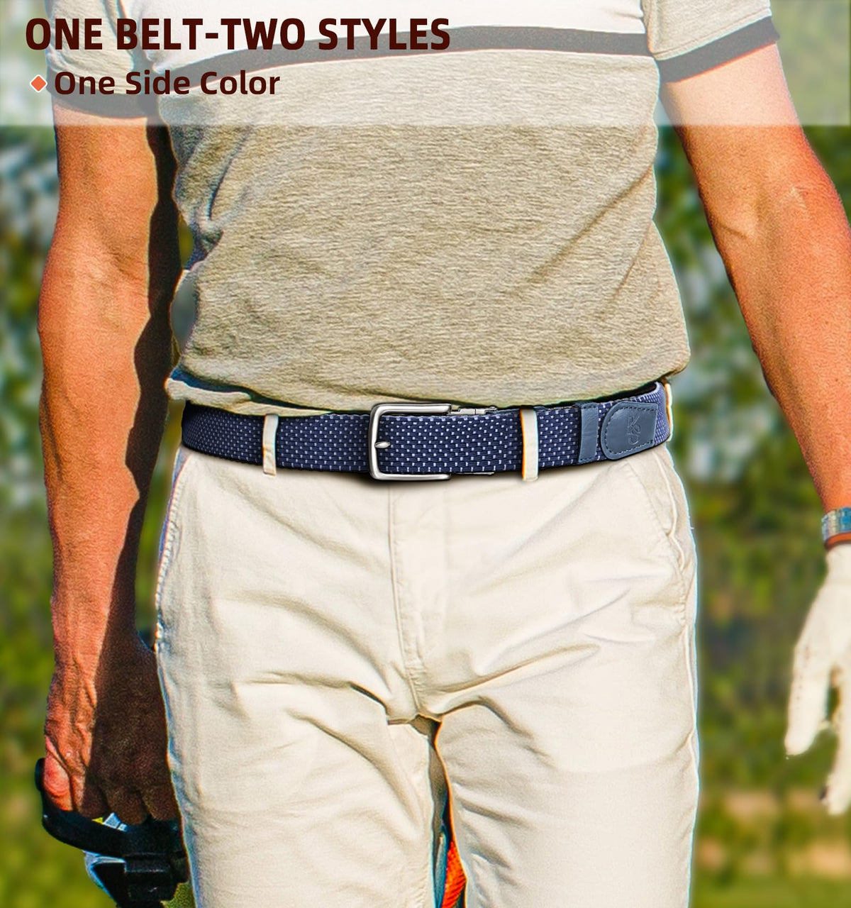KEMISANT elastic stretch belt provides comfortable all-day wear.
