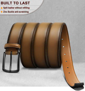Kemisant Men Belt 2Pack adjustable holes demonstrate deformation-resist design.