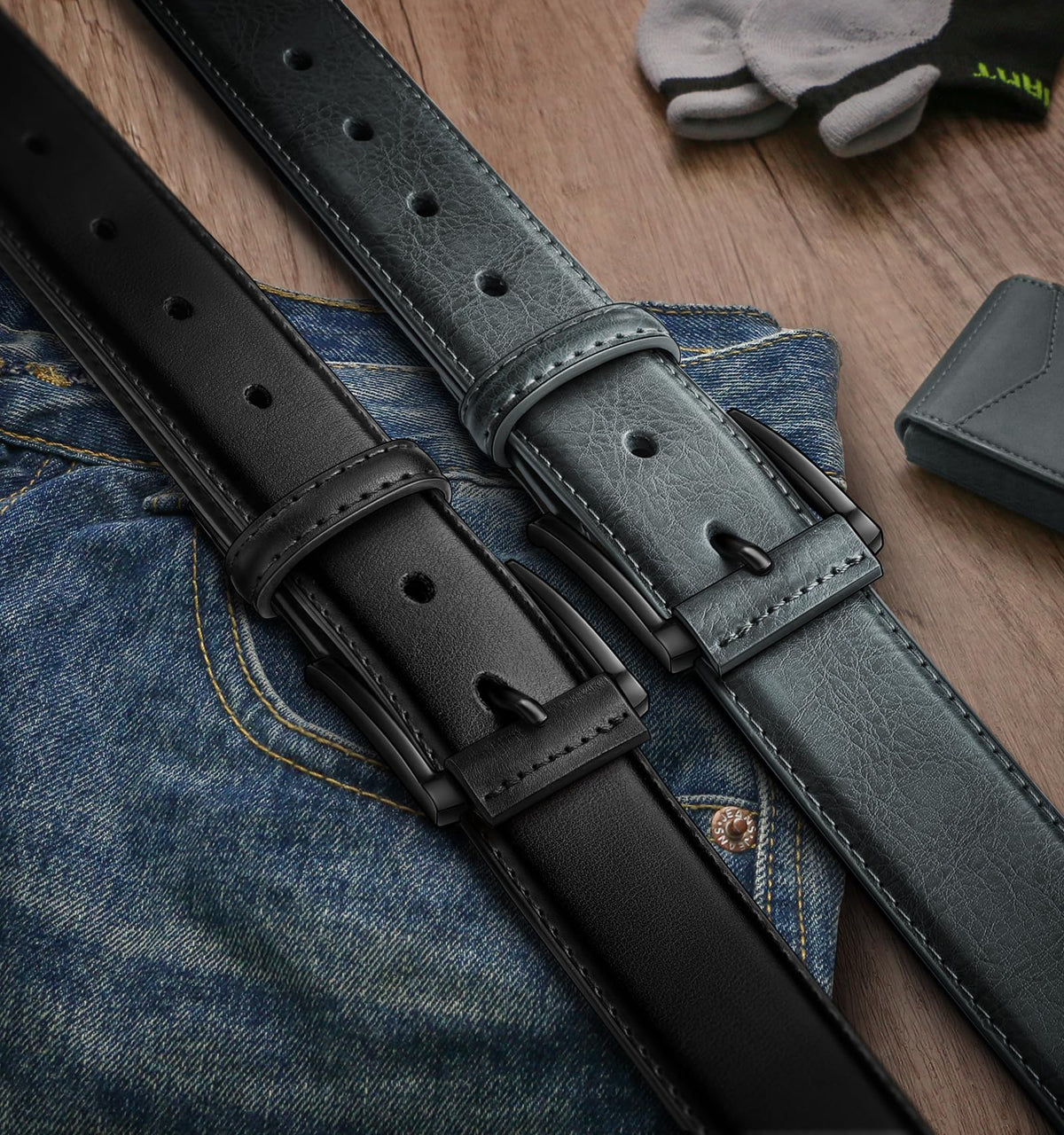KEMISANT Men Belt 2Pack adjustable strap highlights versatile sizing for comfortable fit