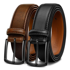 Kemisant 2Pack belt in genuine leather with sturdy buckle for daily wear