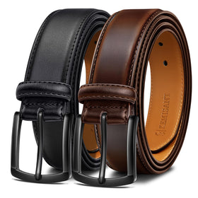 KEMISANT men belt black front view—premium leather for durable, stylish daily wear.