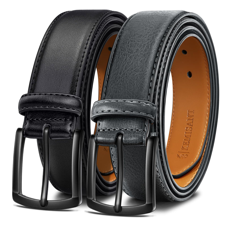 KEMISANT belt close-up buckle highlights premium leather and durable hardware.