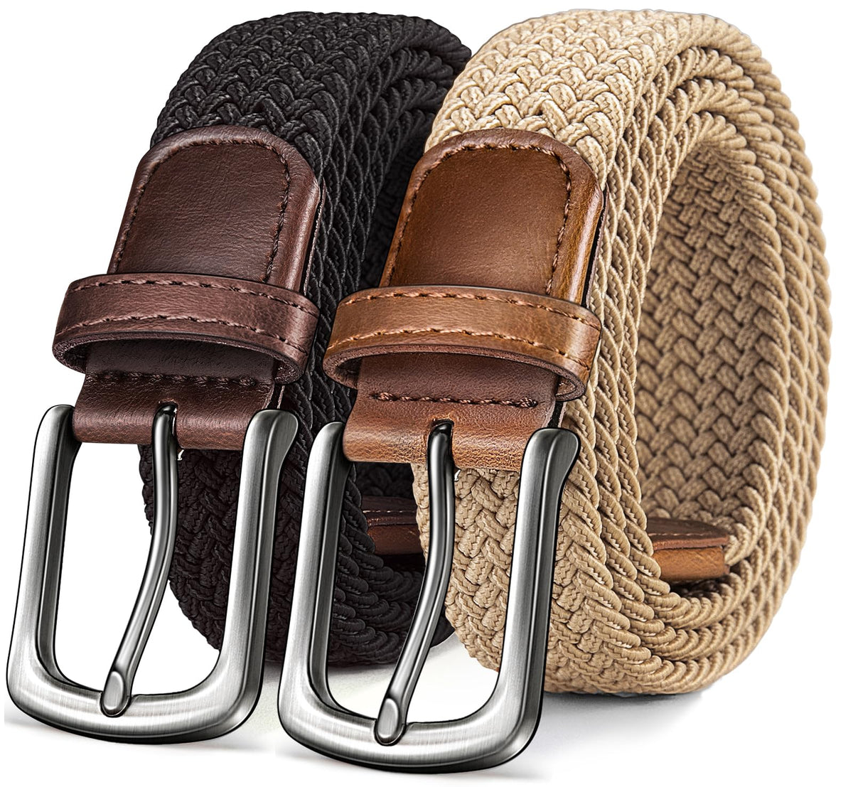 KEMISANT braided black golf belt with adjustable fit on the course.