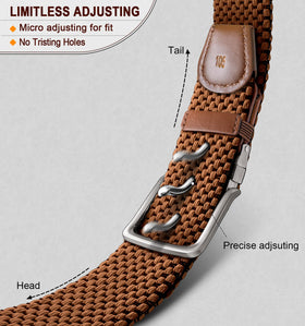 KEMISANT model wearing belt shows casual golf and travel friendly style.