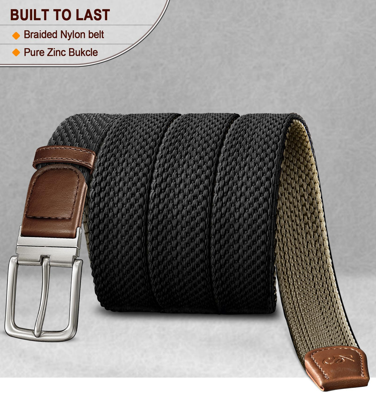 KEMISANT stretchable nylon belt adapts to movement and activity
