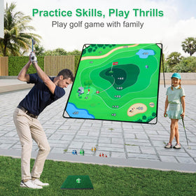 KEMLDIVS golf chipping game mat laid flat for spacious practice