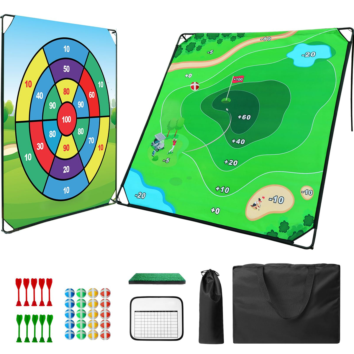 KEMLDIVS Golf Chipping Game Set assembled quickly for backyard fun