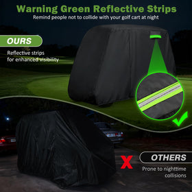 KERANTY 6P golf cart cover reflective strips enhance night visibility and safety.