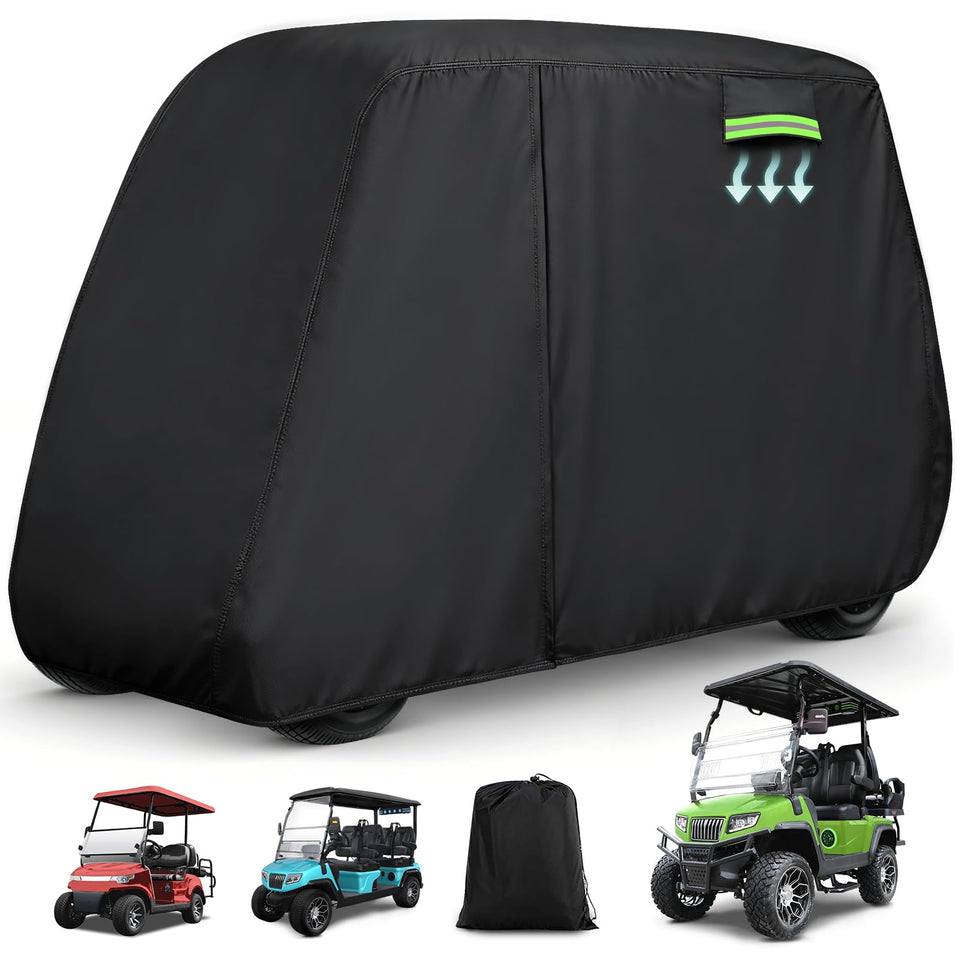 KERANTY 4-passenger golf cart cover front view protects from sun and rain