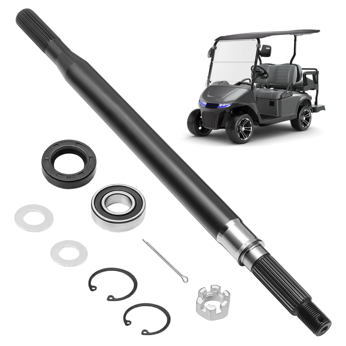 keriolee RXV rear axle shaft passenger side with bearing seals for smooth power transfer