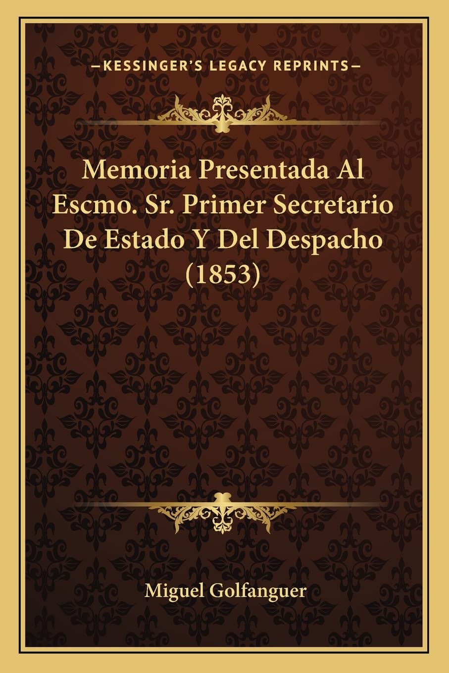 Kessinger Publishing Memoria facsimile cover for Spanish-language historical research